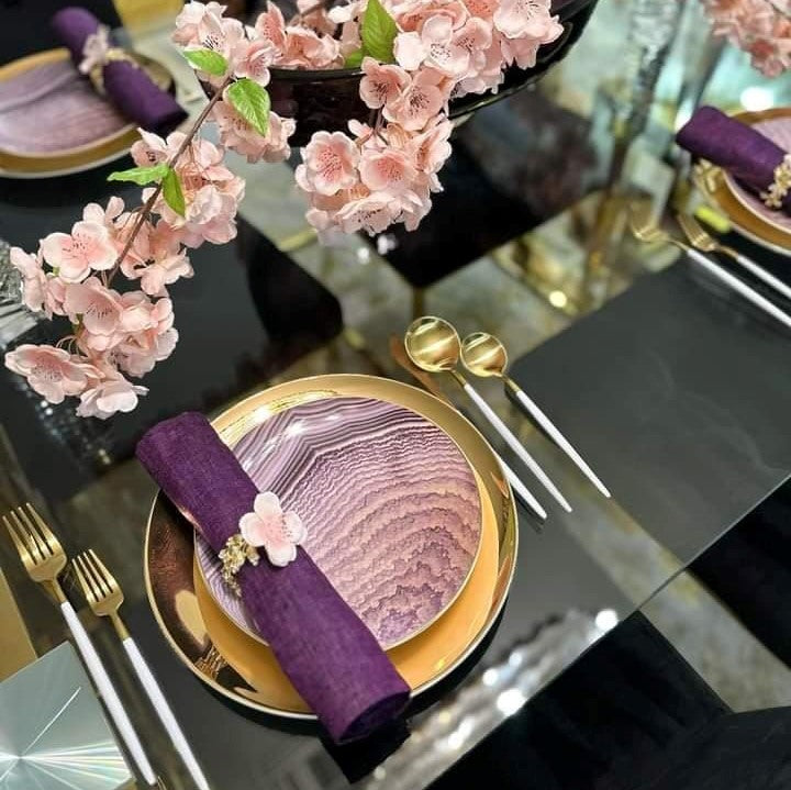 Amethyst Agate Plate-Set of 4