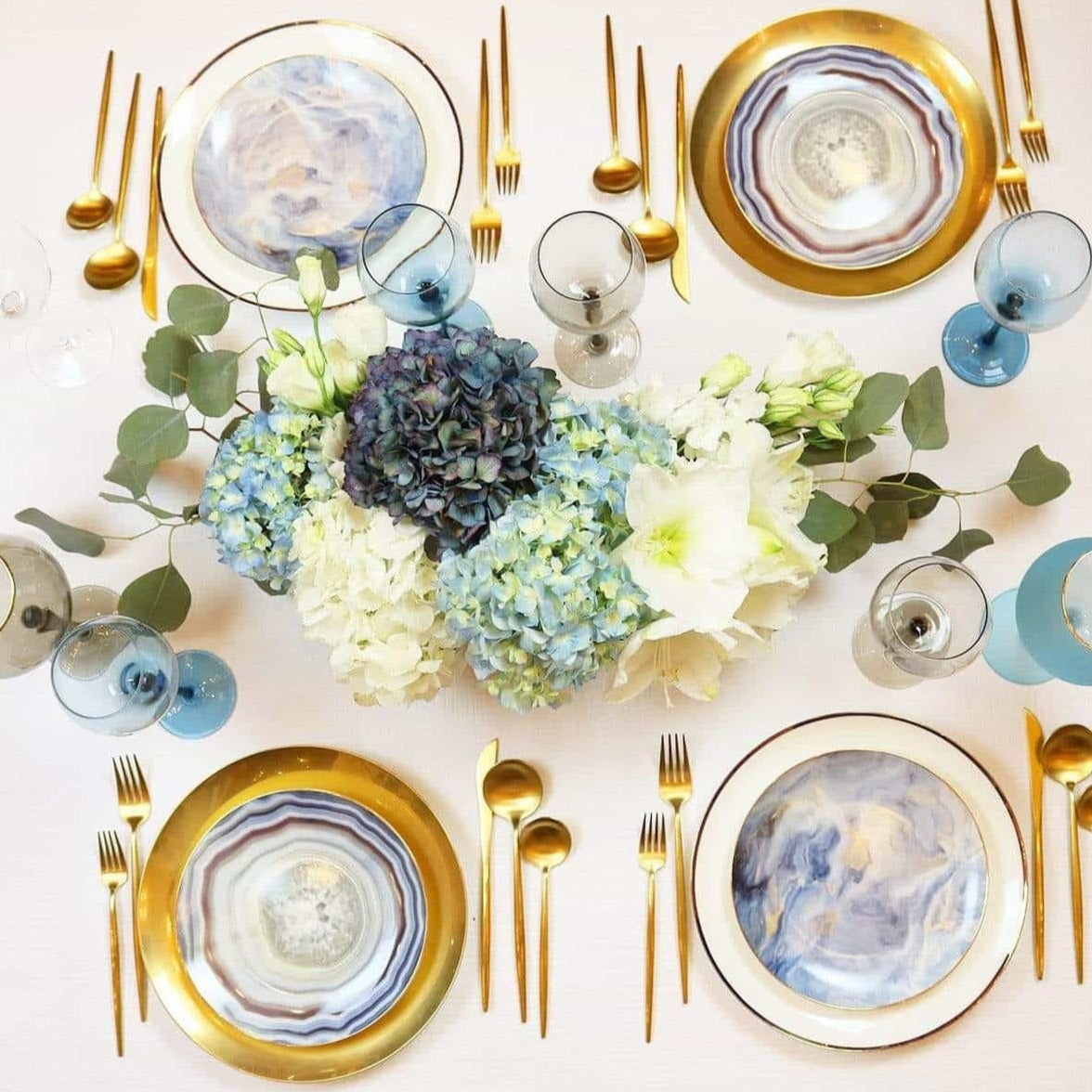 Narrow Gold Rim Dinner Plate-Set of 4