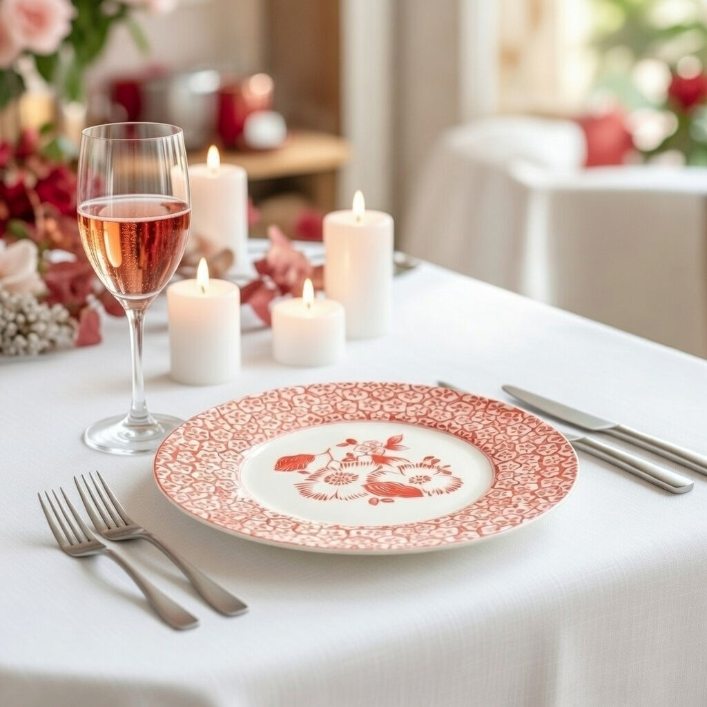 Coral  patterened Accent Plate - Set of 4