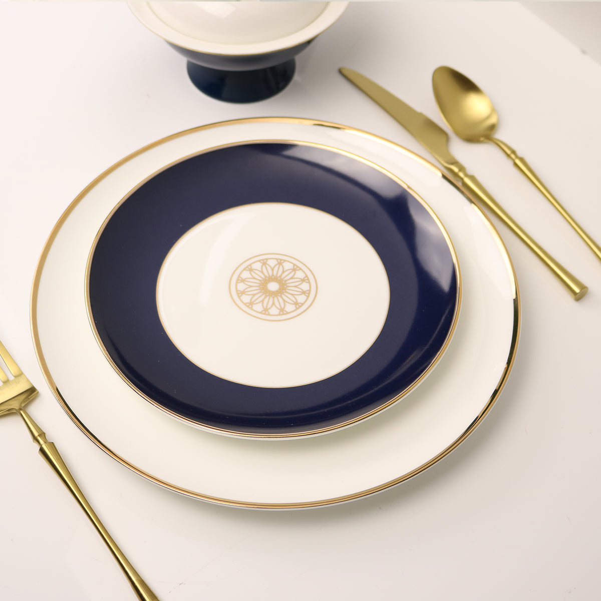 New Sapphire Blue Jewel Salad Plate- Set of 4